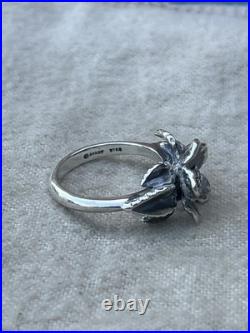 James Avery Rare Retired Christmas Flower 3d Ring Sterling 6.5