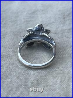 James Avery Rare Retired Christmas Flower 3d Ring Sterling 6.5