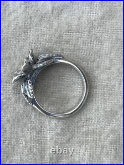 James Avery Rare Retired Christmas Flower 3d Ring Sterling 6.5