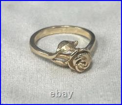 James Avery Rare Retired Rose 14kt gold ring size 5
