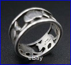 James Avery Rare Retired Sterling Silver Texas Armadillo Band Ring Size 5 RS2452
