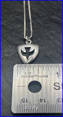 James Avery Rare Sterling Silver Holy Spirit Dove Charm Pendant + 18 SS Chain
