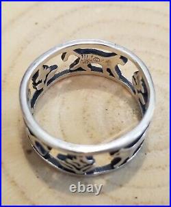 James Avery Rare Vintage Retired Open Cat Scroll Ring Sterling Size 9