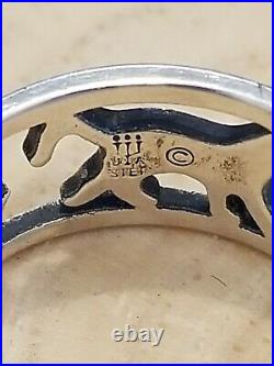 James Avery Rare Vintage Retired Open Cat Scroll Ring Sterling Size 9