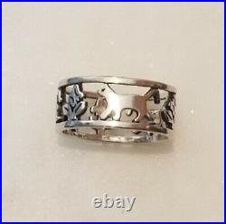 James Avery Rare Vintage Retired Open Cat Scroll Ring Sterling Size 9