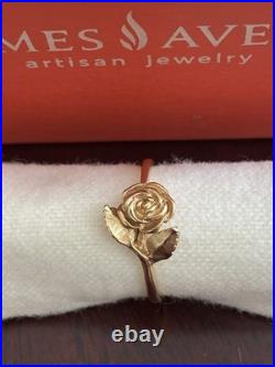James Avery Rare Vintage Rose Ring Yellow Gold 14k