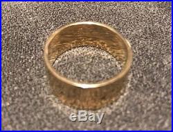 James Avery Refleccion Wedding Band 14K Gold Hammered Ring 11 Grams size 7.5