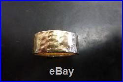 James Avery Reflection Wedding Band 14K Gold Hammered Ring Large Size 10.5