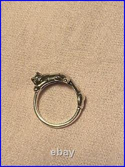 James Avery Resting Cat/Kitten Ring, size 6.75, 925 Sterling Silver, Retired