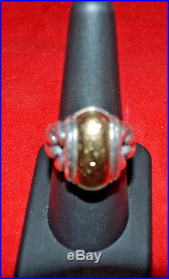 James Avery Retired 14K Gold. 925 Silver Large Knot Dome Style Ring Size 8
