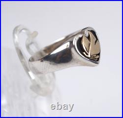 James Avery Retired 14K Gold Sterling Silver Peace Dove Heart Band Ring Sz 4.5