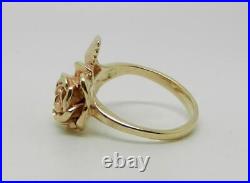 James Avery Retired 14K Yellow Gold Large Rose Ring Size 7.5 RARE LB3247