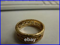 James Avery Retired 14K Yellow Gold Leaf Band Ring Size 9.5 James Avery Retired 14K Yellow Gold Leaf Band Ring Size 9.5