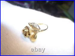 James Avery Retired 14K Yellow Gold Rose Ring Size 3.25 Rare