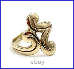 James Avery Retired 14K Yellow Gold Swirl Ring Hallmarked Dynamic Movement