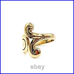 James Avery Retired 14K Yellow Gold Swirl Ring Hallmarked Dynamic Movement