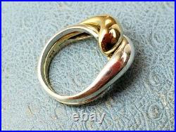 James Avery Retired 14k &. 925 Two Tone Knot Puzzle Ring Sz6.5 Fun to wear