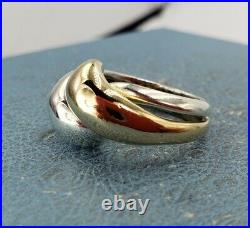 James Avery Retired 14k &. 925 Two Tone Puzzle Ring Sz6 Fun To Wear