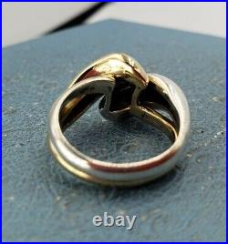 James Avery Retired 14k &. 925 Two Tone Puzzle Ring Sz6 Fun To Wear