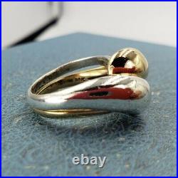 James Avery Retired 14k &. 925 Two Tone Puzzle Ring Sz6 Fun To Wear