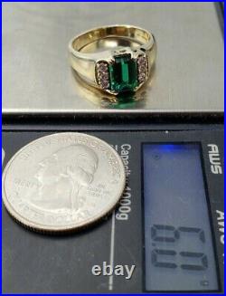 James Avery Retired 14k Barcelona Emerald Diamond Ring Size8.5