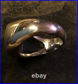 James Avery Retired 14k Gold Cross & Sterling Silver Rays Ring Bold Heavy Size 9