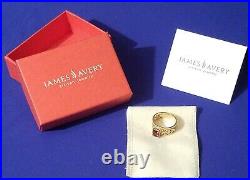 James Avery Retired 14k Gold Red Garnet Adoree Ring Size 7 Rare! 6.73 Grams