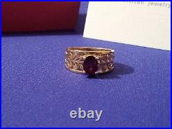 James Avery Retired 14k Gold Red Garnet Adoree Ring Size 7 Rare! 6.73 Grams