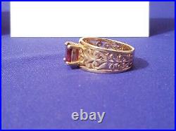 James Avery Retired 14k Gold Red Garnet Adoree Ring Size 7 Rare! 6.73 Grams