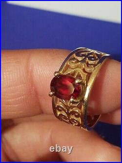 James Avery Retired 14k Gold Red Garnet Adoree Ring Size 7 Rare! 6.73 Grams