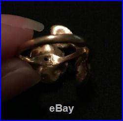 James Avery Retired 14k Gold Rose With. 15 Diamond Ring Size 4