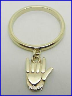 James Avery Retired 14k Gold Sign Of Love Dangle Ring Size 8 Rare- Lb3191