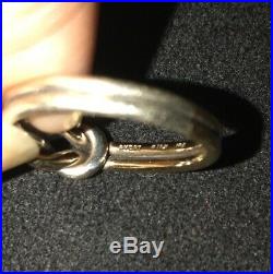 James Avery Retired 14k Gold & Sterling Silver Lovers Knot Band Ring Size 6.5