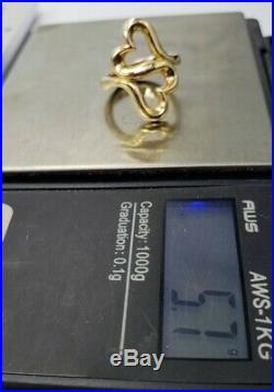 James Avery Retired 14k Heart To Heart Ring Sz4