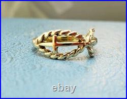 James Avery Retired 14k Rope Ichthus Ring Sz5