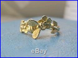 James Avery Retired 14k Solid Gold 3D Bee & Flower Ring Super Cute Sz8 Mint