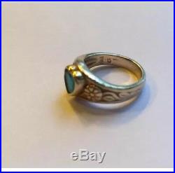 James Avery Retired 14k Solid Gold EMERALD Heart Ring. EXTREMELY RARE Size 4.5