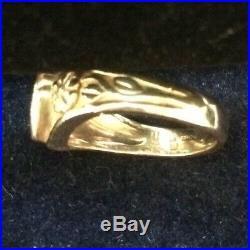 James Avery Retired 14k Solid Gold EMERALD Heart Ring. EXTREMELY RARE Size 4.5