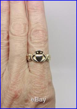 James Avery Retired 14k Yellow Gold Adorned Claddagh Ring Rare Lb2823
