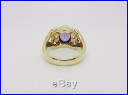 James Avery Retired 14k Yellow Gold Amethyst Scrolled Ring Size 6 Lb2827