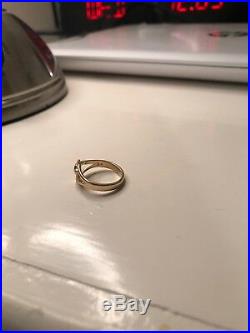 James Avery Retired 14k Yellow Gold Cross With Heart Ring