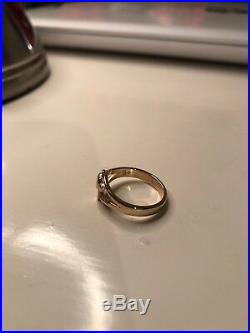 James Avery Retired 14k Yellow Gold Cross With Heart Ring