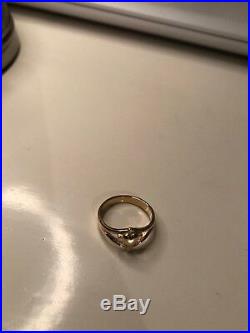 James Avery Retired 14k Yellow Gold Cross With Heart Ring