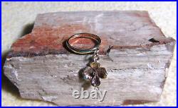 James Avery Retired 14k Yellow Gold Dangle Dogwood Charm Smooth Ring Size 5.0