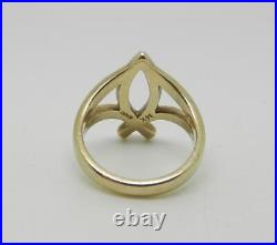 James Avery Retired 14k Yellow Gold Ichthus Ring Size 3.25 Rare Lb3382