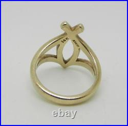 James Avery Retired 14k Yellow Gold Ichthus Ring Size 3.25 Rare Lb3382