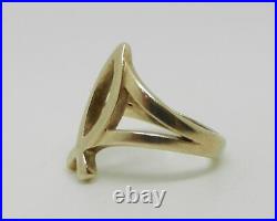 James Avery Retired 14k Yellow Gold Ichthus Ring Size 3.25 Rare Lb3382