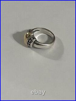 James Avery Retired 14kt Gold & Sterling Beaded Oval Dome Ring Size 5.25 Rare