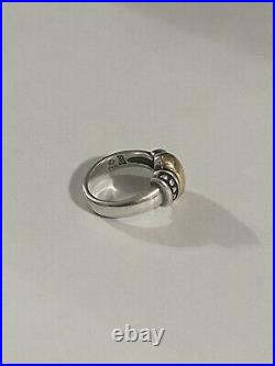 James Avery Retired 14kt Gold & Sterling Beaded Oval Dome Ring Size 5.25 Rare