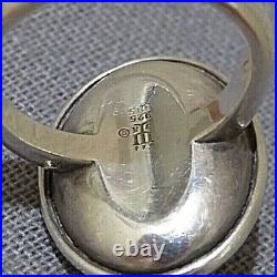 James Avery Retired 14kt gold & Sterling Silver Scrolled Fleuree Cushion Ring Si
